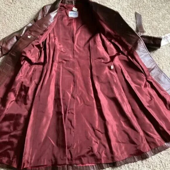 UNWORN Vintage Leather Trench Size Small Boho Spring Daily Wear NWT - Picture 5 of 11